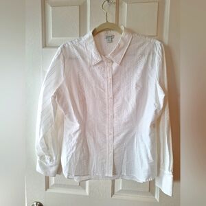 NWOT Sundance White Eyelet Button-Down Shirt